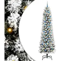 vidaXL Sapin de Noël artificiel avec 300 LED Vert et blanc 240 cm