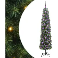 vidaXL Sapin de Noël artificiel Vert 180 cm PVC et acier et plastique
