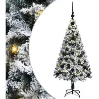 vidaXL Arbre de Noël artificiel avec 150 LEDs avec support blanc 120 cm