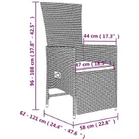vidaXL Salon de jardin 11 pièces avec coussins Beige Poly Rattan