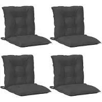 vidaXL Coussins de chaise à dossier bas lot de 4 anthracite mélangé