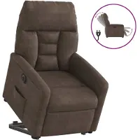 vidaXL Fauteuil relax avec releveur électrique Marron Tissu microfibre