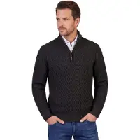 Vanguard Pull-over 'Pullover in a wool blend with half-zip' noir