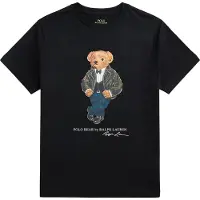 Ralph Lauren pour garçon. 323B29156001 Polo en maille de coton avec Polo Bear noir ((M) 8/9años= 140/149cm), Casuel, Manche courte, mod
