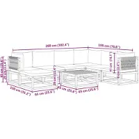 vidaXL Ensemble canapé de jardin 8 pièces avec coussins bois acacia & corde