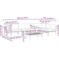 vidaXL Ensemble de 5 canapés de jardin en palettes avec coussins en acacia
