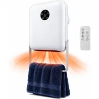 Sonstiges Chauffage de salle de bains électrique 750/2000 W - Radiateur électrique avec 2 niveaux de chaleur et minuterie 24 heures - Radiateur IP22 résistant aux projections d'eau - avec télécommande -