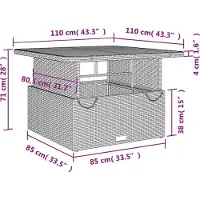 vidaXL Ensemble de jardin 4 pièces avec coussins Gris Poly rotin