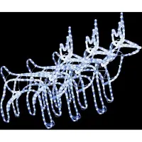 vidaXL Silhouettes de rennes 3 pcs. Blanc froid 60x30x60 cm