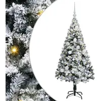 vidaXL Arbre de Noël artificiel avec 150 LEDs avec support blanc 120 cm