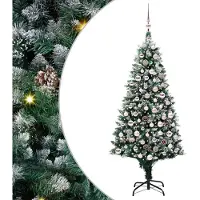 vidaXL Arbre de Noël artificiel avec 300 LED avec support Vert 180 cm