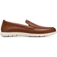 Clarks Shoes pour homme. 26187422 Flexway Step Mocassins en cuir marron (41), Plat, Aucun, Casuel