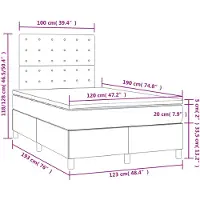vidaXL Lit boxspring avec matelas & LED noir 120x190 cm velours