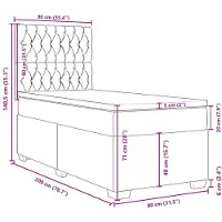 vidaXL Lit boxspring avec matelas noir 80x200 cm tissu