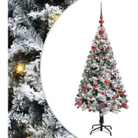 vidaXL Arbre de Noël artificiel avec 150 LEDs avec support blanc 120 cm