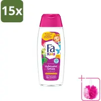 Fa Pflege 15 flacons de gel douche et shampooing "Fa Kids Underwater Fantasy" - 250 ml - Lot économique - 15 pièces