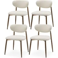 COLAMY Lot de 4 chaises de salle à manger, chaises rembourrées avec pieds en métal et patins antidérapants, dossier incurvé, idéales pour la cuisine, la