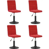 vidaXL Chaise de salle à manger 4 pcs. Pivotantes vin rouge velours