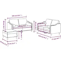 vidaXL Ensemble de canapés 3 pièces avec coussins Tissu gris foncé
