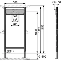 Tece TECEprofil module bain/douche 1120 mm pour robinetterie encastrée et apparente 9340000