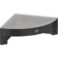 GROHE Start Cube QuickFix corbeille de douche d'angle, à coller ou à percer, noir mat (16 x 30 x 6 cm)