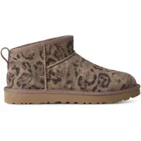 Ugg pour femme. 1180623 Bottines en cuir Classic Ultra Mini Spotted marron (36), Plat, Aucun, Casuel, Imprimé animal
