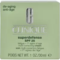 Clinique Superdefense SPF 25 Fatigue + 1st Signs Of Age Multi-Correcting Cream crème premiers signes du vieillissement pour peaux grasses et mixtes SPF 25 30 ml
