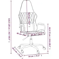 vidaXL Chaise de jeu avec fonction de massage Blanc et noir similicuir