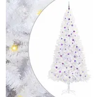 vidaXL Sapin de Noël artificiel avec 300 LED Blanc 300 cm PVC et Acier