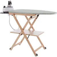 Arredamenti Italia 621 STIROCOMODO Planche à Repasser Réglable/Pliable Hêtre Massif Naturelle 135 x 88 x 45 cm