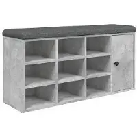 vidaXL Banc à chaussures gris béton 102x32x50 cm bois d'ingénierie