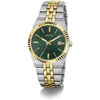 GUESS Montre à affichage analogique ' VINCENT ' or / vert / argent
