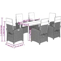 vidaXL Ensemble de jardin 7 pièces avec coussins Mélange beige Poly rotin