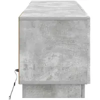 vidaXL Meuble TV LED gris béton, fabriqué en panneaux de particules