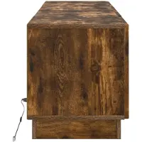 vidaXL Meuble TV LED en bois imitation chêne fumé