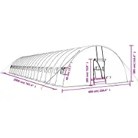vidaXL Serre avec cadre en acier blanc 120 m² 20x6x2,85 m