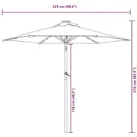 vidaXL Parasol avec LED et mât en acier blanc 225x225x212 cm