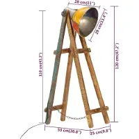 vidaXL Lampadaire multicolore E27 en bois massif de manguier