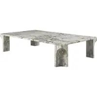Gubi Doric Table Basse Rectangular 140x80 cm | Stormy Gray Marble