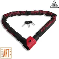 Citycat Antivol à chaîne LYNX ART 3, 1200 x 9 mm noir/rouge