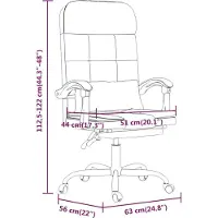 vidaXL Chaise de bureau avec fonction massage Gris Similicuir