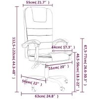vidaXL Chaise de bureau avec fonction massage Crème similicuir