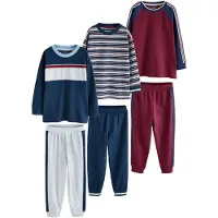 Next Pyjama bleu marine / bleu pastel / gris / lie de vin