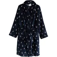 Next Peignoir long bleu marine / blanc