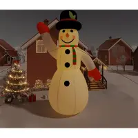 vidaXL Bonhomme de neige gonflable avec LED Décoration de Noël