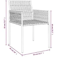 vidaXL Chaises de jardin avec coussins 2 pcs. Marron 54x61x83 cm Poly rotin