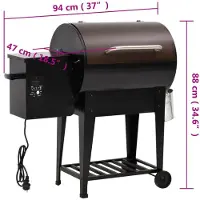 vidaXL Pellet barbecue mit Bodenplatte 94 cm Eisenschwarz