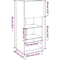 vidaXL Armoire TV avec lampes LED chêne fumé 40,5x30x90 cm