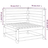 vidaXL Canapés d'angle de jardin 2 pcs. 70x70x67 cm Pin imprégné