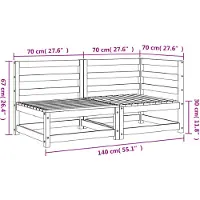 vidaXL Canapé de jardin 2 places en bois massif de douglas
